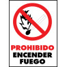 Cartel Prohibido Encender Fuego