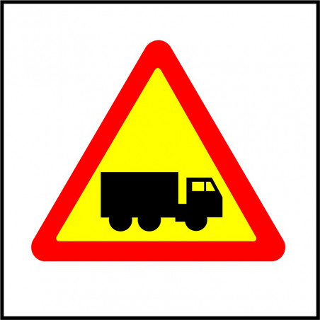 Cartel Polipropileno - Entrada y Salida de Camiones por Obras