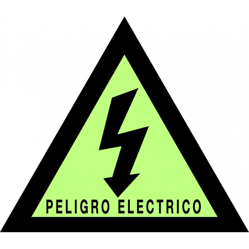 Pegatina Fotoluminiscente Triángulo Peligro Eléctrico