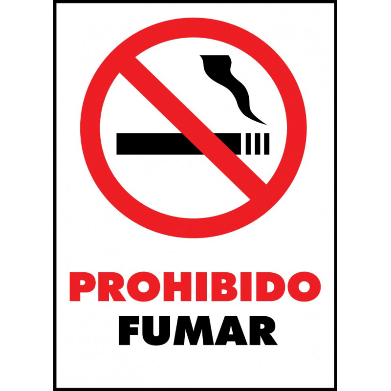 Cartel Prohibido Fumar, Beber y reunirse en esta zona Tamaño 25x35cm (B4)  Material PVC 0,7mm